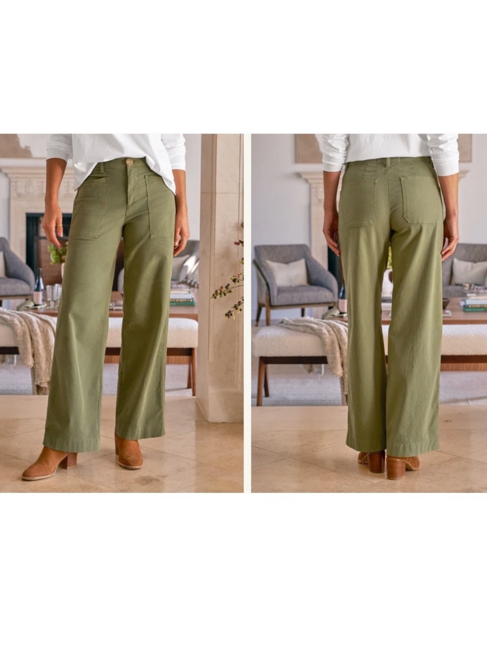 Frank & Eileen Limerick Wide-Leg Carpenter Pants size 4 chic minimalist coastal
